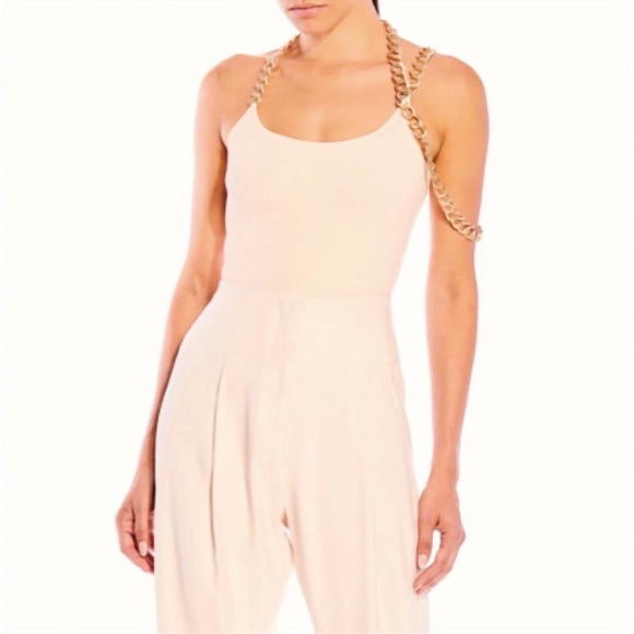 THE SEI NWT Asymmetric Chain Knit Top In Pearl Size Medium - Picture 3 of 8